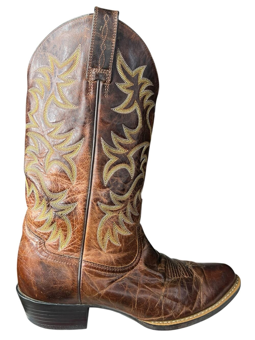 Ariat Men’s Heritage Brown Leather Western Cowboy Boot Size US 9.5 D